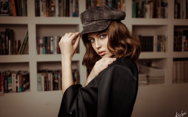 Women Model Models Redhead Short Hair Hat HD Wallpaper | Background Image