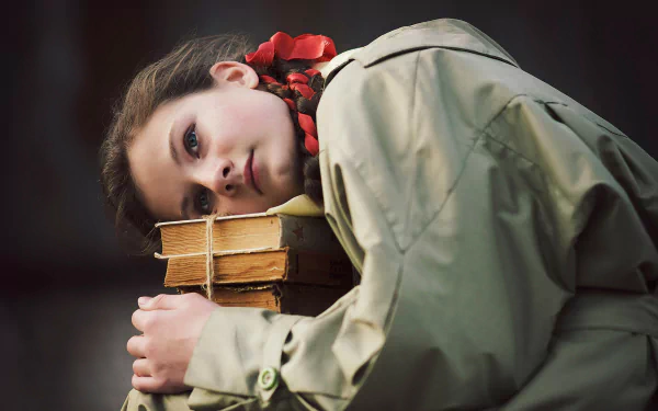 raincoat portrait book face woman mood HD Desktop Wallpaper | Background Image