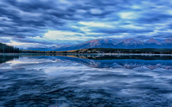 Pyramid Lake Jasper National Park Alberta Canada reflection mountain nature lake HD Desktop Wallpaper | Background Image