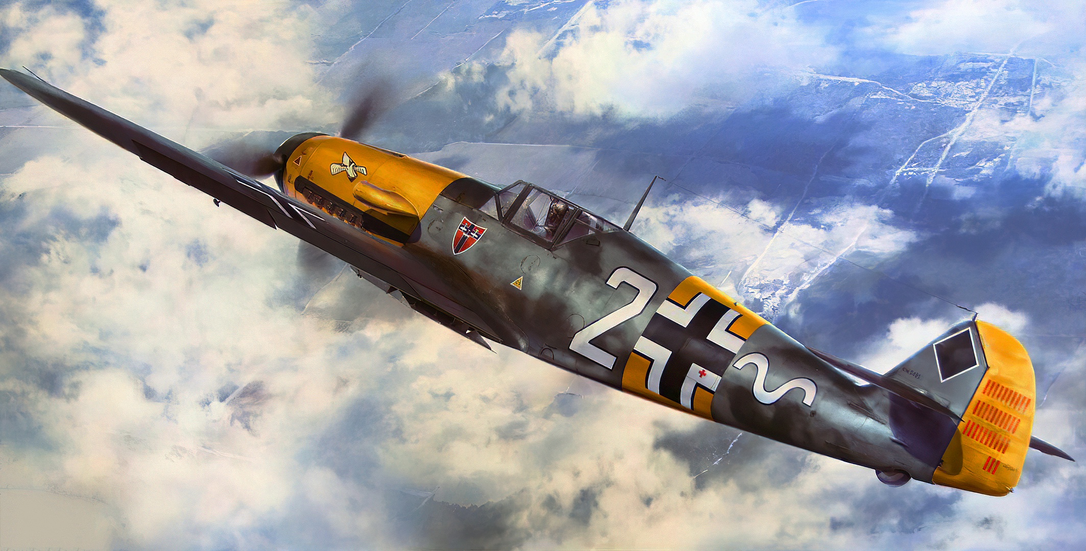 Download Warplane Aircraft Military Messerschmitt Bf 109 HD Wallpaper