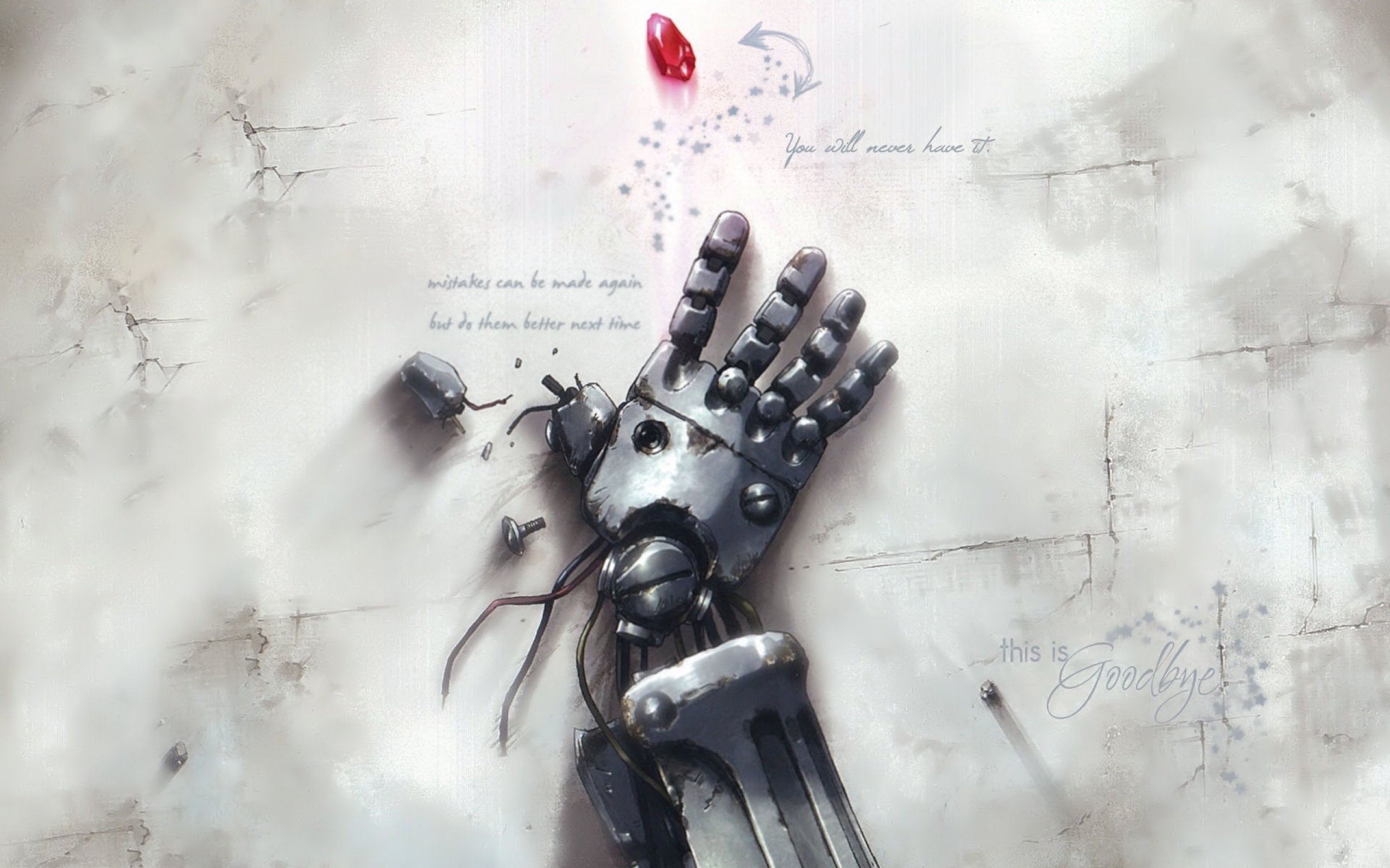 Desktop wallpaper featuring the anime character Iron Hand from FullMetal Alchemist.