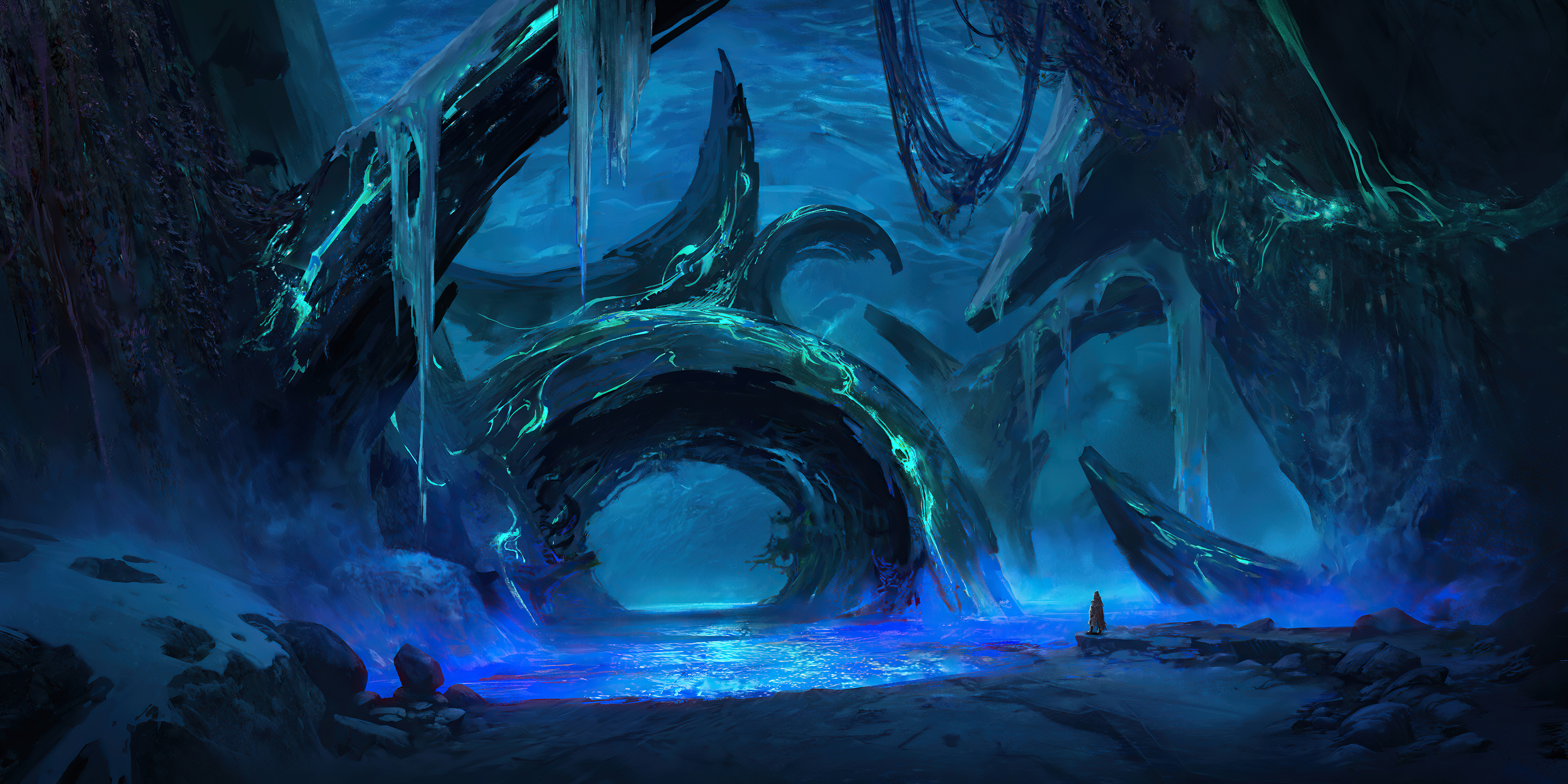 奇幻风景高清壁纸 桌面背景 3840x19