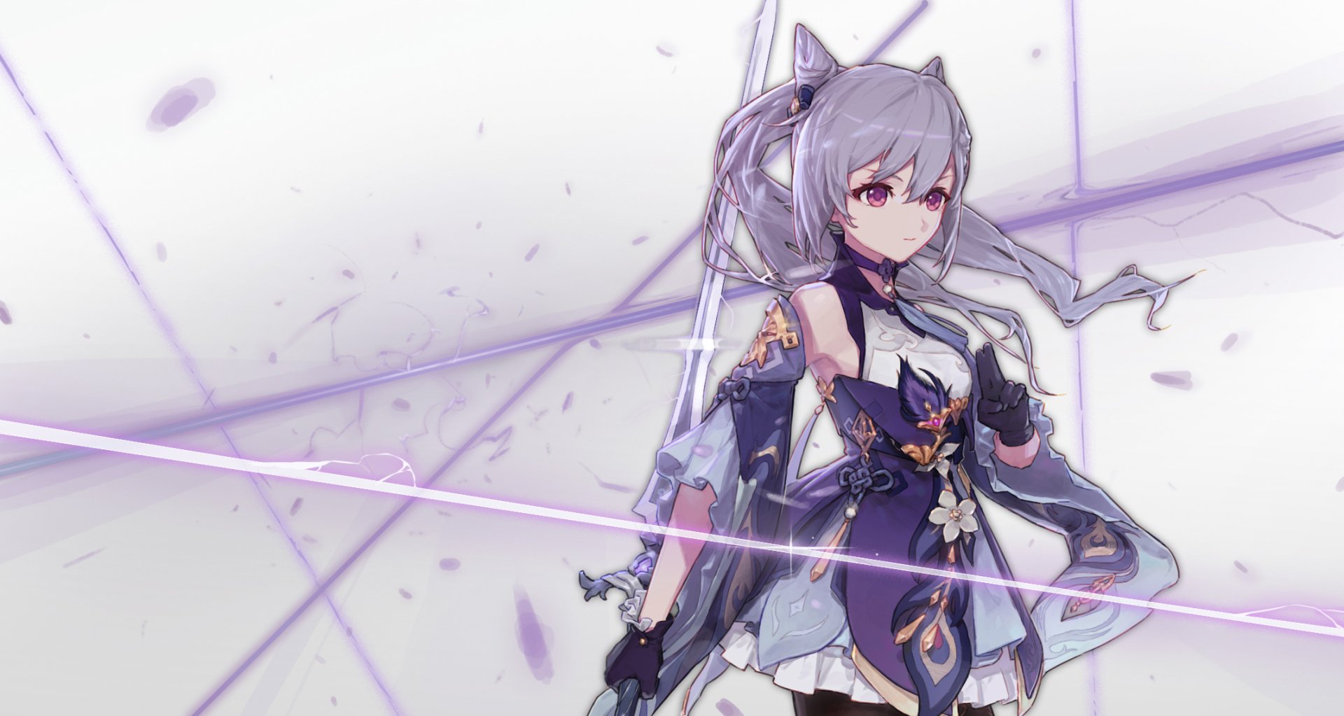 Keqing of Genshin Impact - Elegant HD Wallpaper by 茂堂大画猹