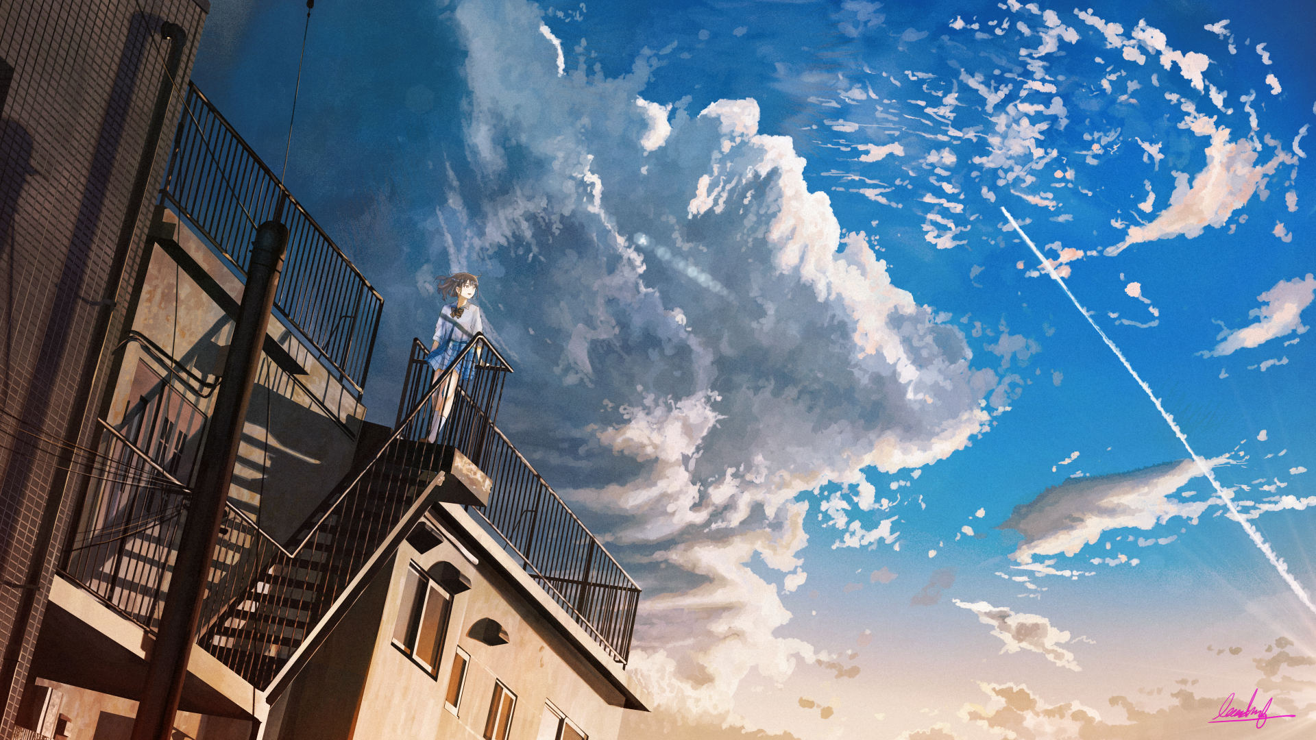 Download Cloud Anime Sky 4k Ultra HD Wallpaper by banishment