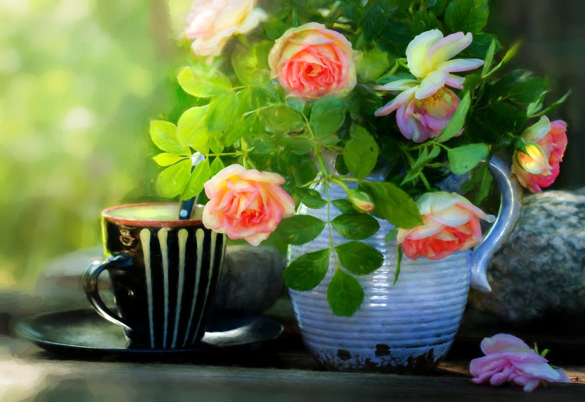 Download Flower Jug Mug Rose Photography Still Life HD Wallpaper