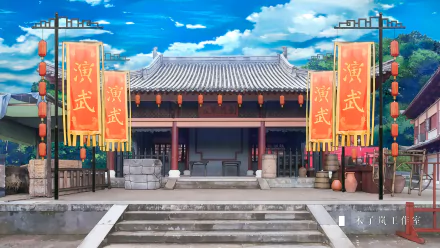 Anime building HD Desktop Wallpaper | Background Image