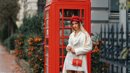 telephone booth model woman mood HD Desktop Wallpaper | Background Image