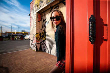 sunglasses graffiti Yulia Fedorchenko woman mood HD Desktop Wallpaper | Background Image