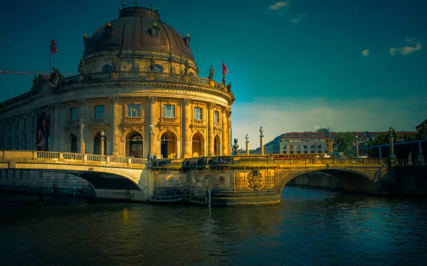 Berlin bridge architecture Germany building river man made Bode Museum HD Desktop Wallpaper | Background Image