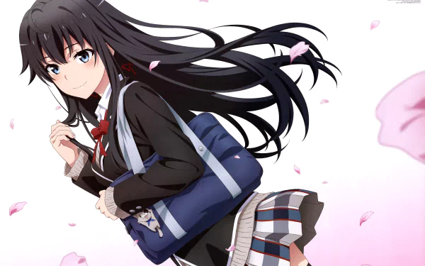 school uniform blue eyes long hair black hair Yukino Yukinoshita My Teen Romantic Comedy SNAFU Anime HD Desktop Wallpaper | Background Image