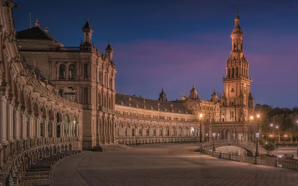 Seville Spain man made Plaza de España HD Desktop Wallpaper | Background Image