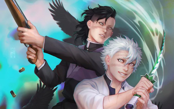 Sanemi Shinazugawa Genya Shinazugawa Anime Demon Slayer: Kimetsu no Yaiba HD Desktop Wallpaper | Background Image