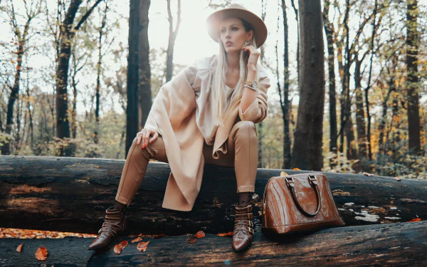 handbag long hair blonde hat woman model HD Desktop Wallpaper | Background Image