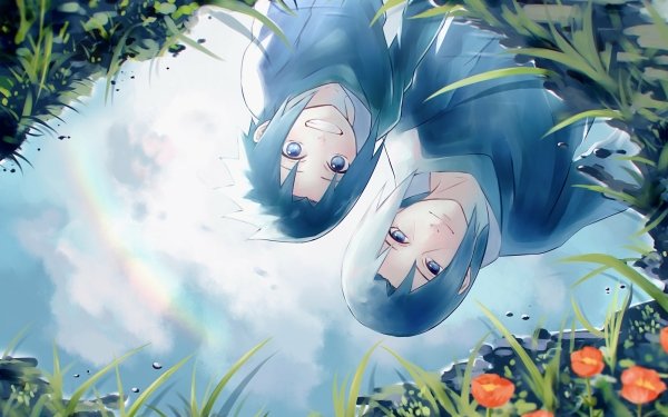 Anime Naruto Itachi Uchiha Sasuke Uchiha Smile Water Rainbow Reflection Black Hair HD Wallpaper | Background Image