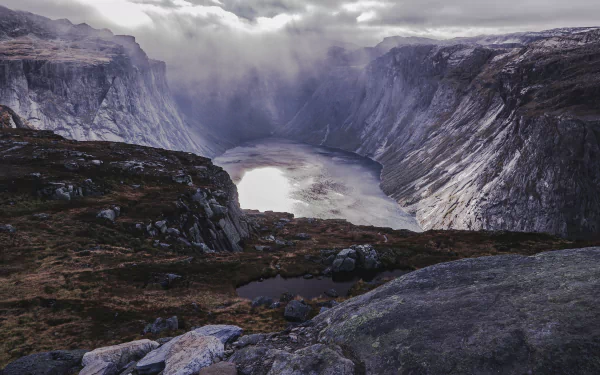 fjord lake nature mountain HD Desktop Wallpaper | Background Image