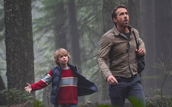 Walker Scobell Ryan Reynolds movie The Adam Project HD Desktop Wallpaper | Background Image