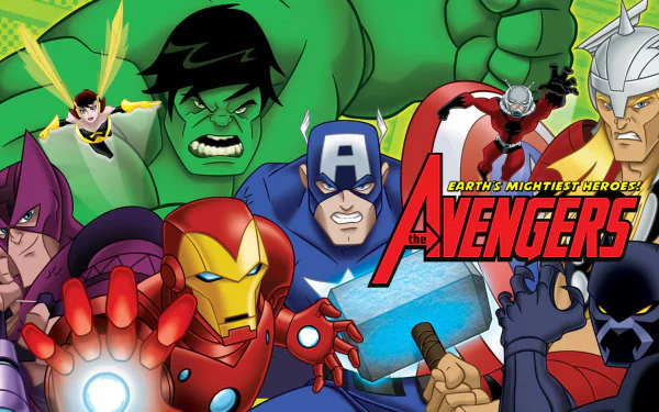 T'Challa Clint Barton Hank Pym Janet van Dyne Black Panther (Marvel Comics) Ant-Man Wasp (Marvel Comics) Hawkeye Iron Man Captain America Hulk Thor Avengers TV Show The Avengers: Earth's Mightiest Heroes HD Desktop Wallpaper | Background Image