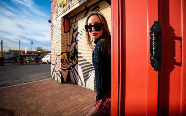 sunglasses graffiti Yulia Fedorchenko woman mood HD Desktop Wallpaper | Background Image