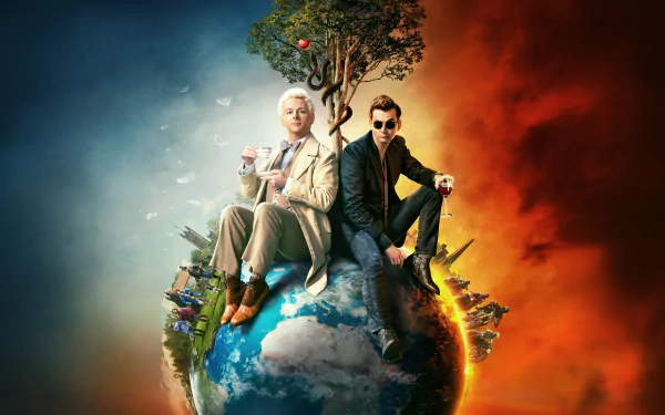 Michael Sheen David Tennant TV Show Good Omens HD Desktop Wallpaper | Background Image