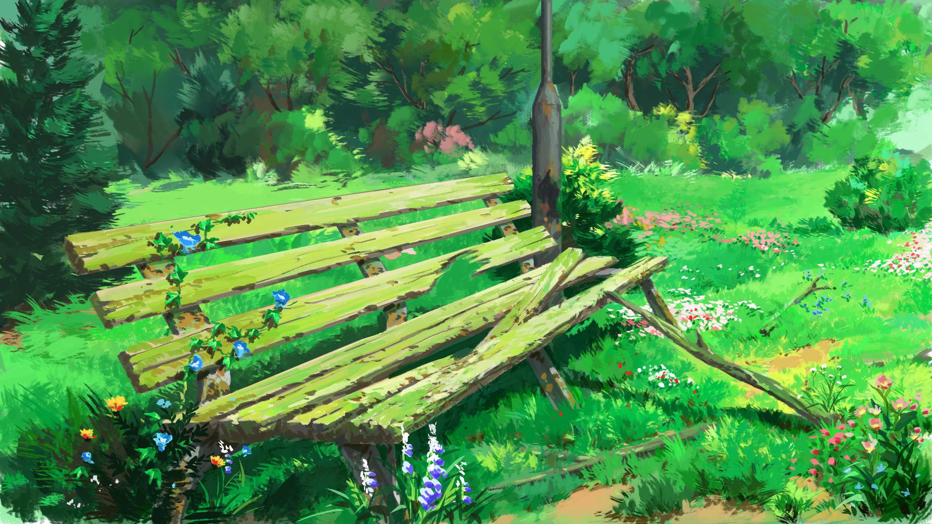 Anime Bench HD Wallpaper | Background Image