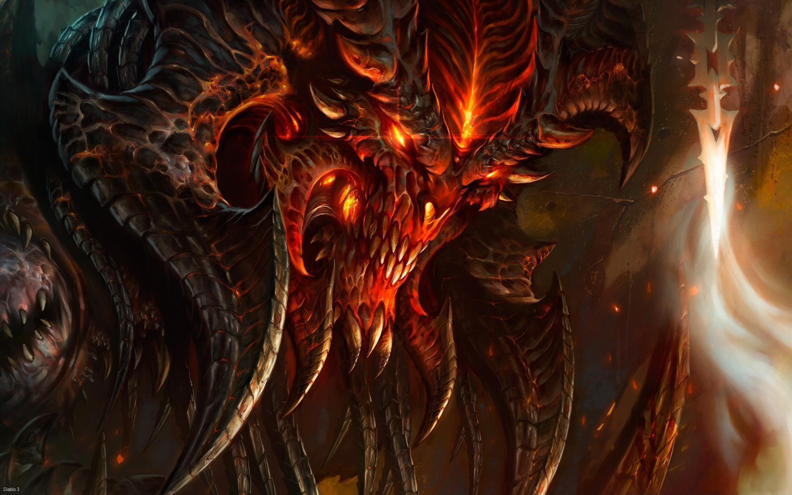 Diablo III desktop wallpaper featuring the iconic character from the video game