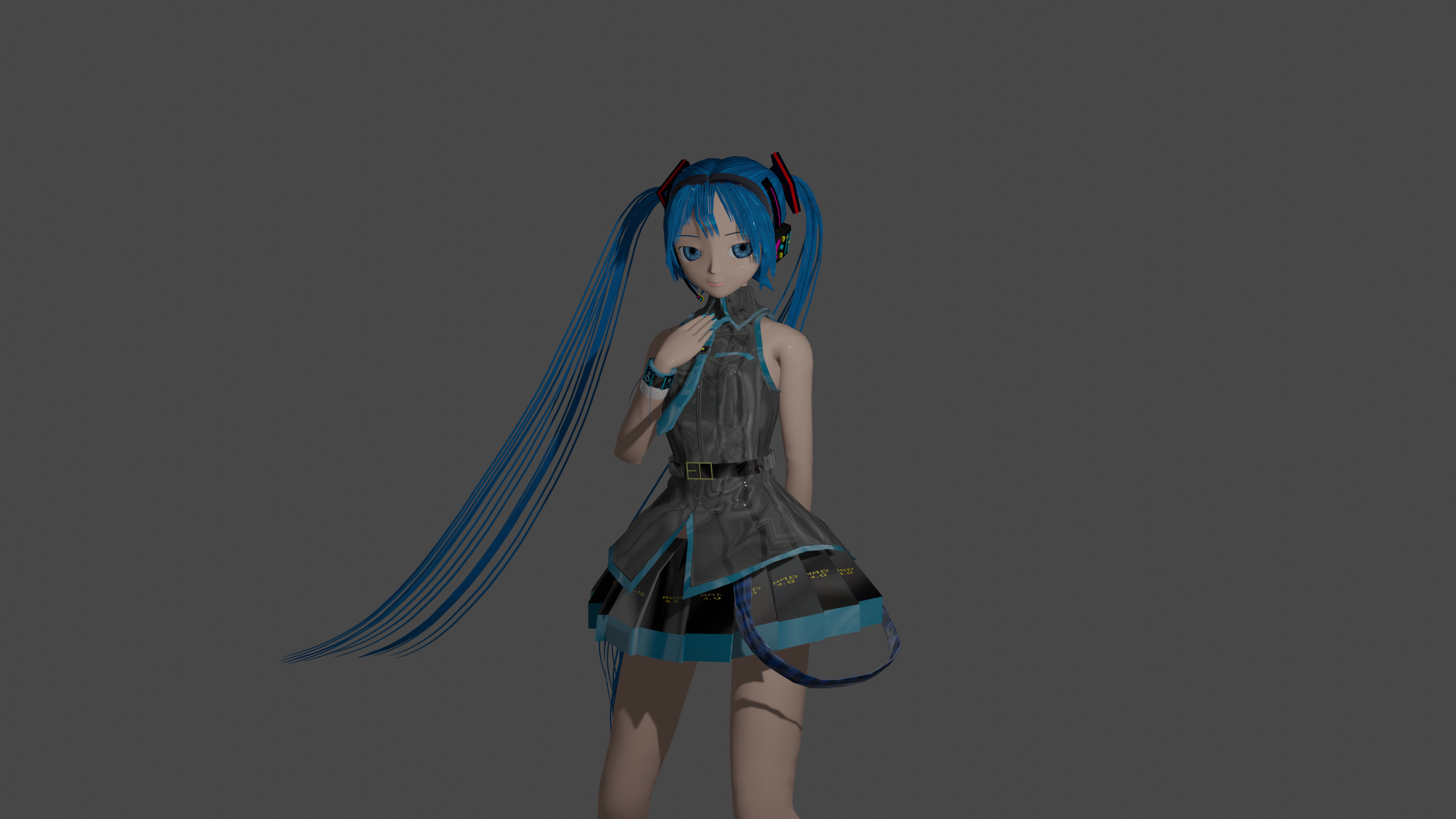 Хатсуне Мику 3д. Обои на рабочий стол Hatsune Miku. Мику 3д модель для печати. Blender 3d волосы.