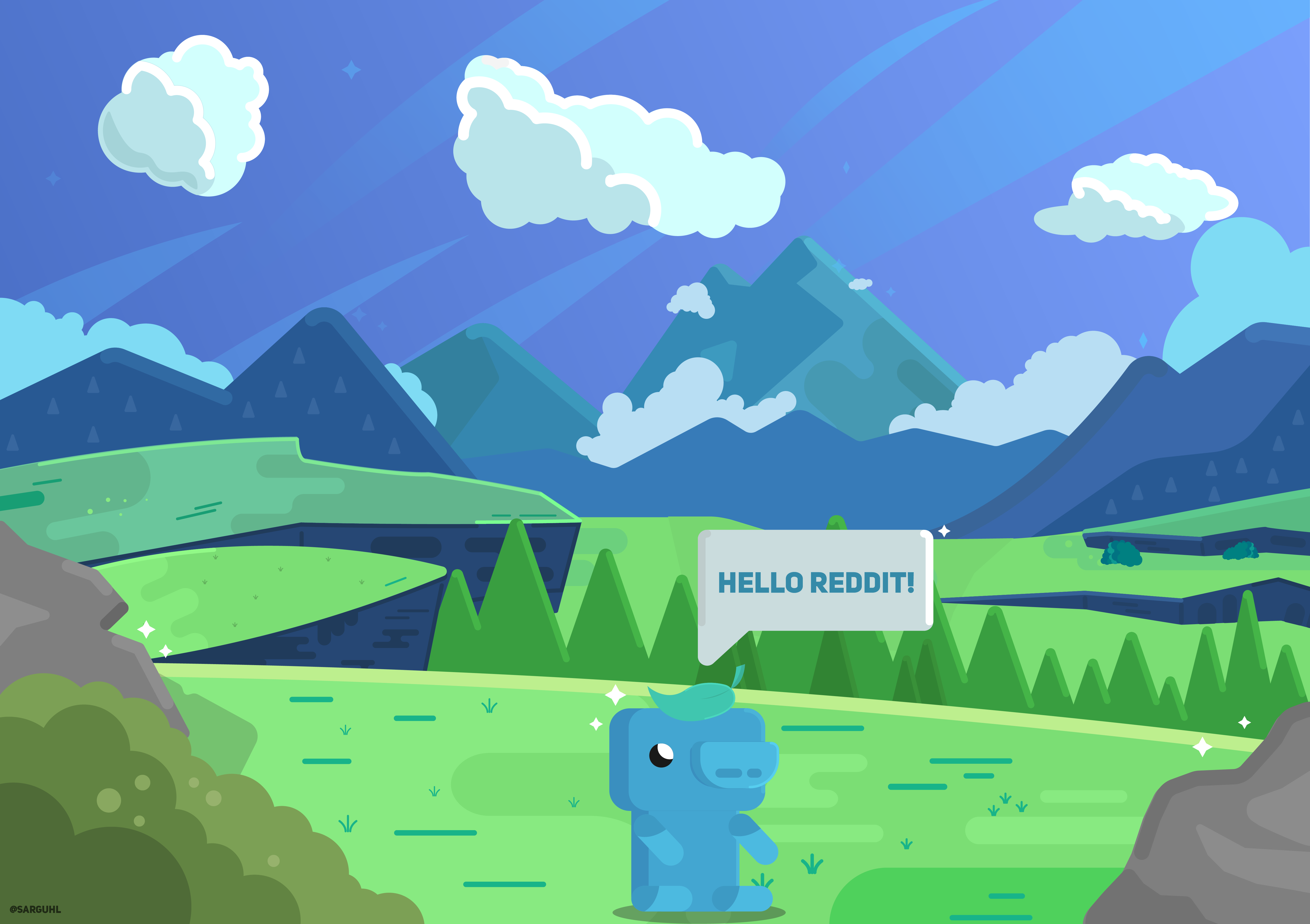 Discord Wumpus Saying Hello To Reddit 4k Ultra 高清壁纸 桌面背景 5442x3840