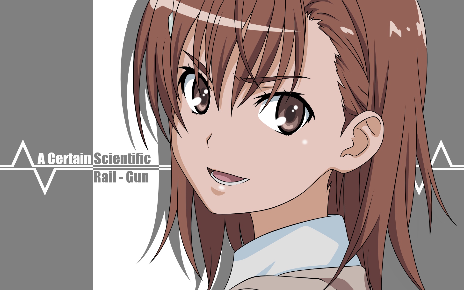 A colorful desktop wallpaper featuring characters from A Certain Scientific Railgun.
