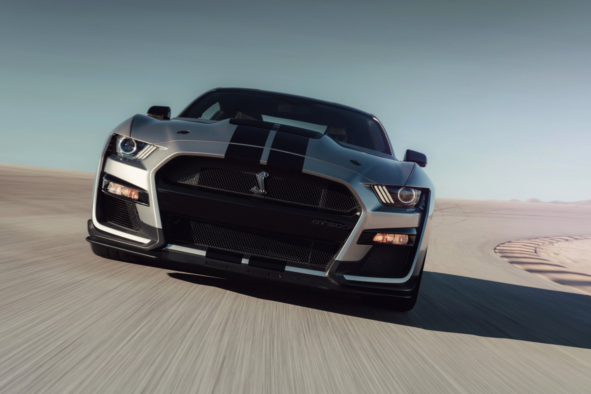 Download Muscle Car Silver Car Ford Mustang Ford Mustang Shelby Ford Vehicle Ford Mustang Shelby GT500 4k Ultra HD Wallpaper