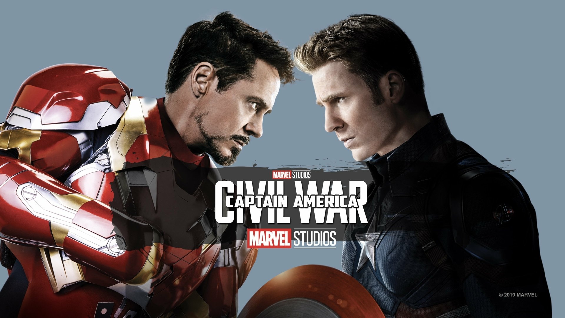 Tony Stark (Iron Man) and Steve Rogers (Captain America) face off in Marvel Studios' Captain America: Civil War — 4K Ultra HD PC desktop wallpaper.