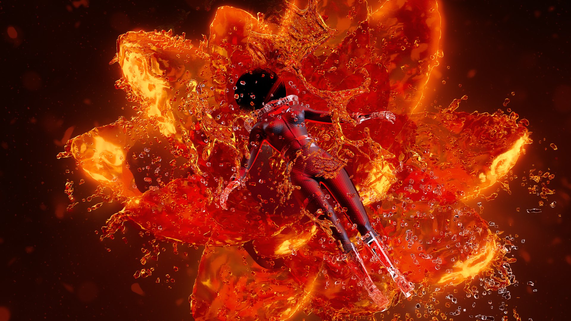 Download Red Flower Abstract 3D 4k Ultra HD Wallpaper by Shark90art