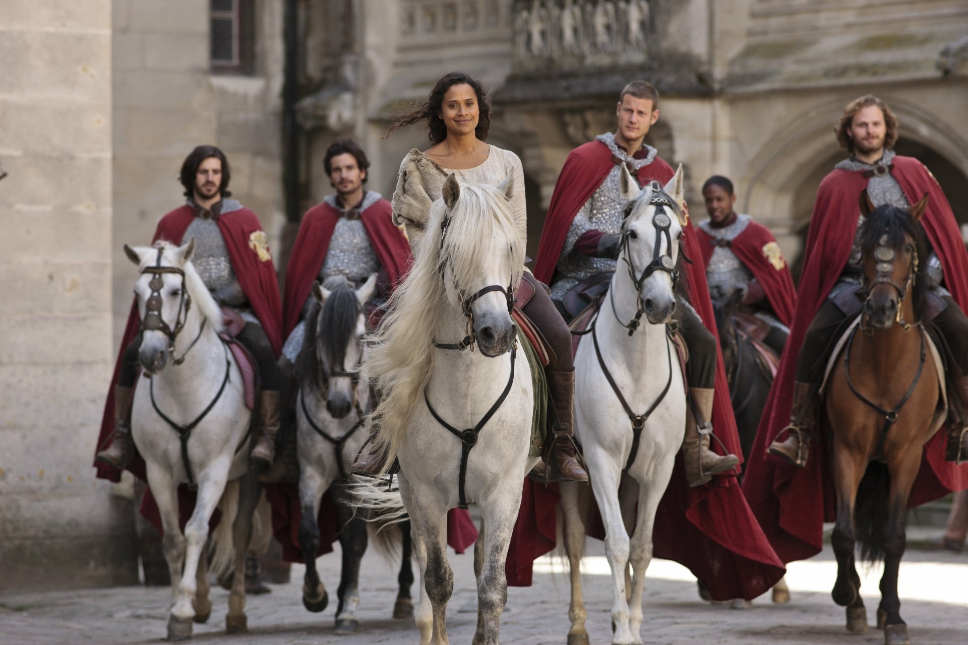 Download Rupert Young Leon (Merlin) Adetomiwa Edun Elyan (Merlin) Tom Hopper Percival (Merlin) Santiago Cabrera Lancelot (Merlin) Angel Coulby Guinevere (Merlin) Eoin Macken Gwaine (Merlin) TV Show Merlin (2008) 4k Ultra HD Wallpaper