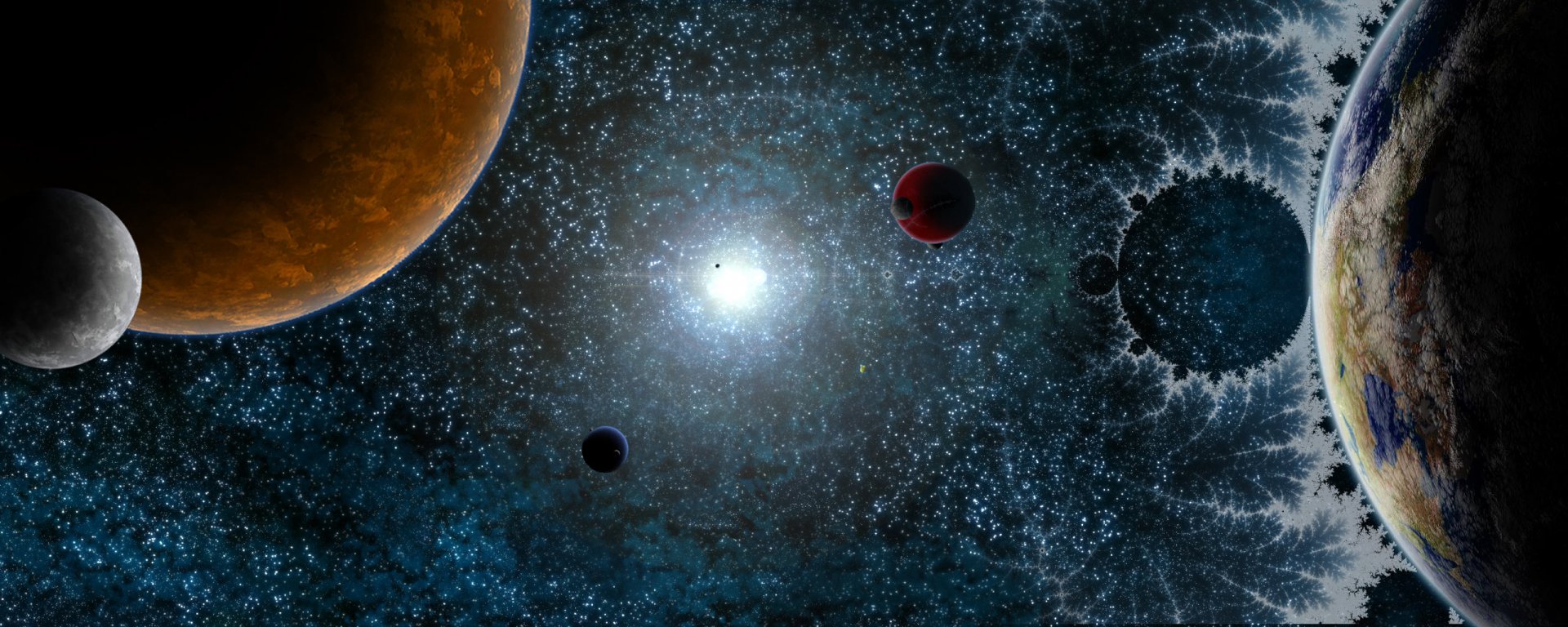 A stunning HD wallpaper featuring a captivating sci-fi scene of planets in a cosmic space backdrop, showcasing vibrant colors and celestial details that inspire wonder.