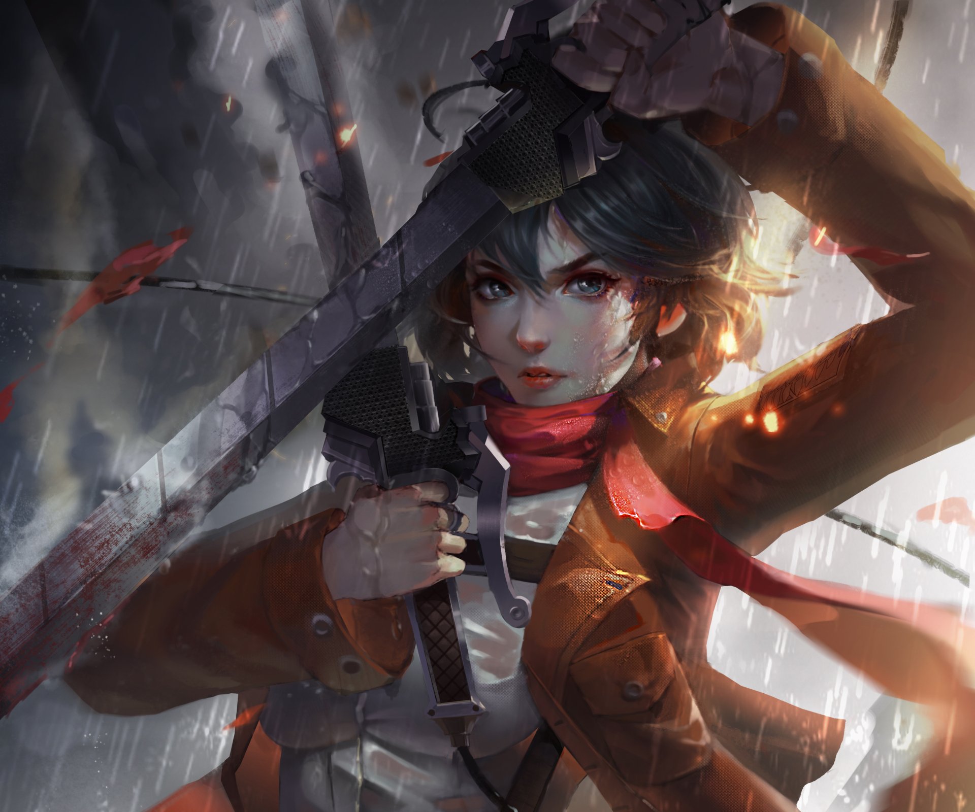 Mikasa Ackerman Attack on Titan HD Wallpaper by 著著呀