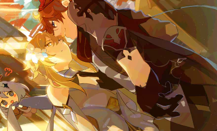 Tartaglia Childe (Genshin Impact) Paimon (Genshin Impact) Lumine (Genshin Impact) video game Genshin Impact HD Desktop Wallpaper | Background Image