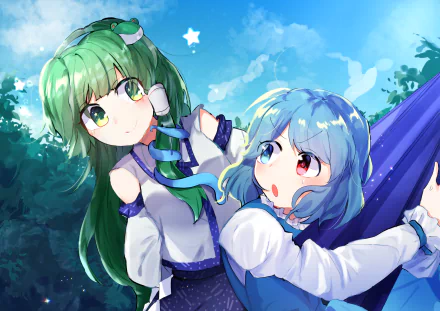 Kogasa Tatara Sanae Kochiya Anime Touhou HD Desktop Wallpaper | Background Image