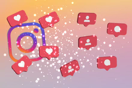  Illustration of Social Media With Like, and Notification Icons