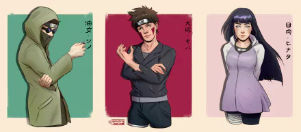 Shino Aburame Hinata Hyuga Kiba Inuzuka Anime Naruto HD Desktop Wallpaper | Background Image