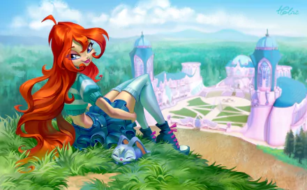 long hair skirt red hair Kiko (Winx Club) Bloom (Winx Club) TV Show Winx Club HD Desktop Wallpaper | Background Image