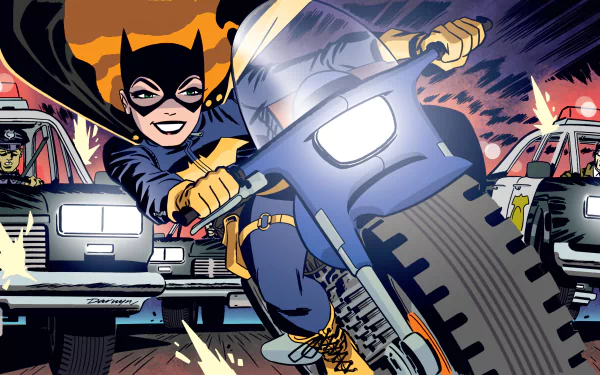 Barbara Gordon as Batgirl in a dynamic DC Comics comic wallpaper.