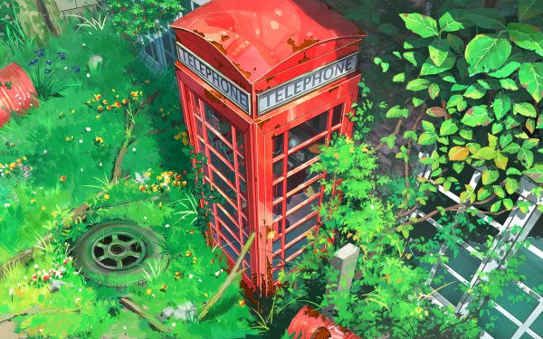Anime Telephone Booth HD Wallpaper | Background Image