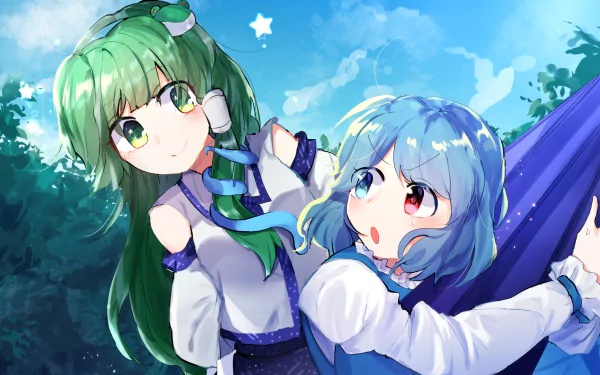 Kogasa Tatara Sanae Kochiya Anime Touhou HD Desktop Wallpaper | Background Image