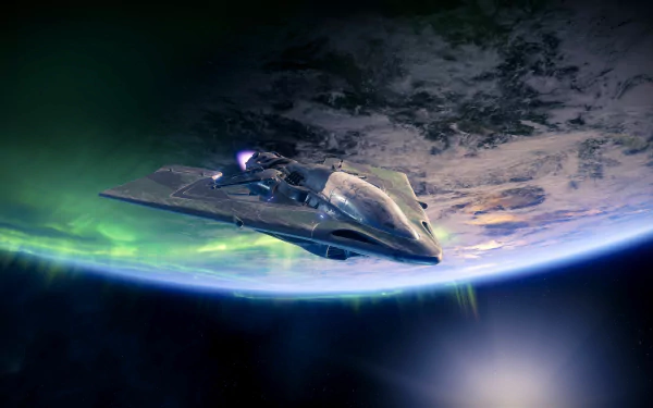 Destiny 2: Beyond Light aurora borealis space earth spaceship video game Destiny 2 HD Desktop Wallpaper | Background Image