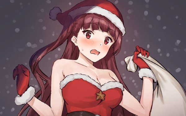 Anime Christmas Santa Hat HD Wallpaper | Background Image
