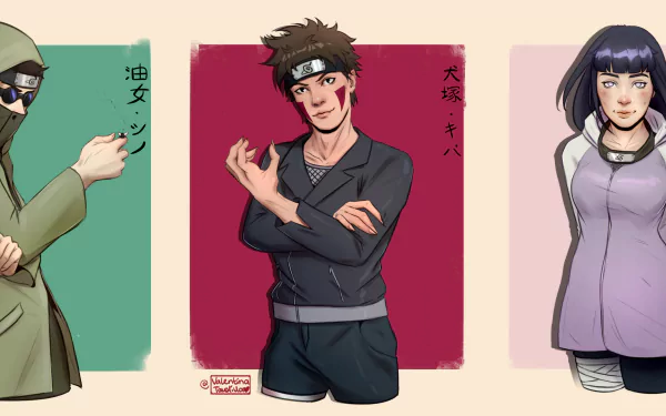 Shino Aburame Hinata Hyuga Kiba Inuzuka Anime Naruto HD Desktop Wallpaper | Background Image