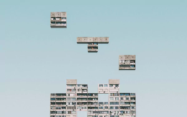 Tetris artistic building HD Desktop Wallpaper | Background Image