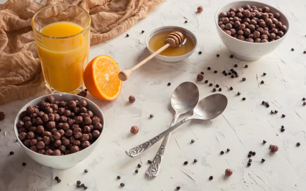 cereal still life honey juice food breakfast HD Desktop Wallpaper | Background Image