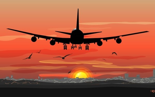 Artistic Aircraft Sunset HD Wallpaper | Background Image