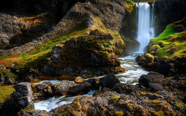 cliff Iceland nature Dynjandi HD Desktop Wallpaper | Background Image
