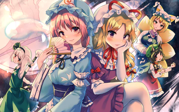 Chen (Touhou) Ran Yakumo Myon (Touhou) Youmu Konpaku Yuyuko Saigyouji Anime Touhou HD Desktop Wallpaper | Background Image